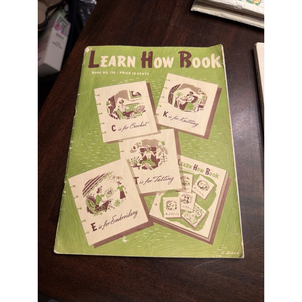 Coats & Clarks Learn How to Book No 170 C 1975 crochet Knitting Embroidery Tatti